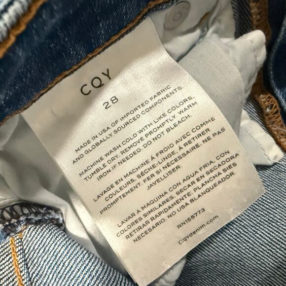 CQY Women's Friend Jeans Moment Blue Denim Mom Jean Straight Crop 28 - Picture 9 of 10